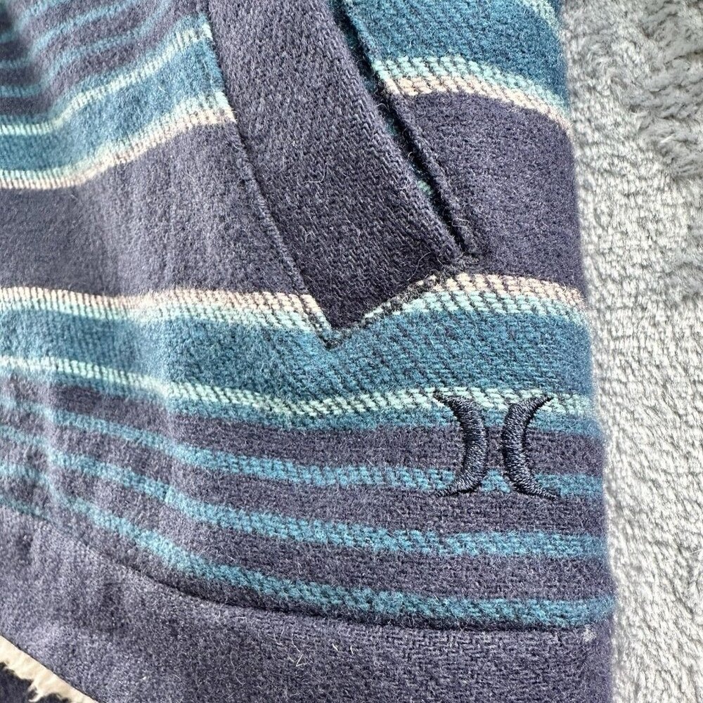 Hurley McKenzie Wool Button Up Sherpa Fleece Jacket Size Small Teal Navy $90 - Picture 7 of 12